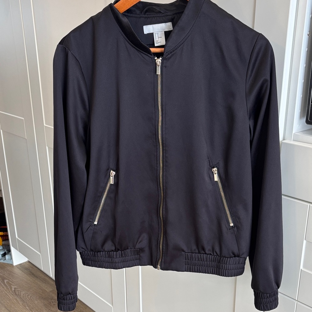 H&M Classic Black Bomber Jacket